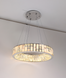 Хрустальная серебряная люстра 60см 55W 3000-6000К из алебастра (камень) и стекла (80-9L8848 (600) CH) 80-9L8848 (600) CH фото 1
