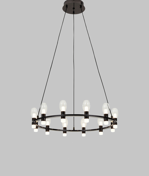 Люстра чорний хром 62см 43W 3000К (88-P10130-12 PBK+CL) 88-P10130-12 PBK+CL фото