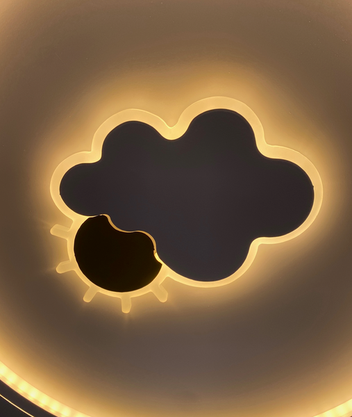 Люстра белая для детской 68W 50см "Солнышко" (87-1057 WH+GD) 87-1058 WH+GD фото