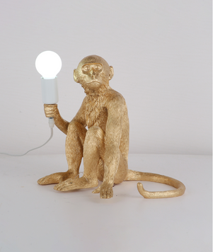 Золотая напольная лампа - сидящая обезьянка "Monkey" (909-VXL8051B GD) 909-VXL8051B фото