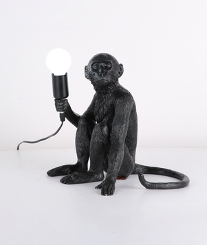 Черная напольная лампа &ndash; сидящая обезьянка "Monkey" (909-VXL8051B BK) 909-VXL8051B фото
