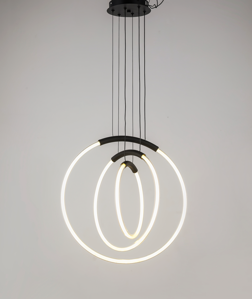 Подвесная led люстра 30W в черном цвете (81-2022 (300+400+500) BK) 81-2022 (300+400+500) BK фото