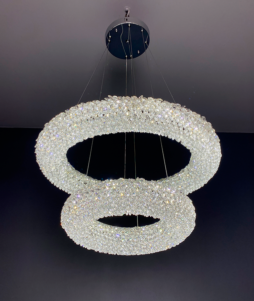 Люстра серебряная/хром "CRYSTAL" арт-деко (89-7200 (600+400) CH) 89-7200 (600+400) фото